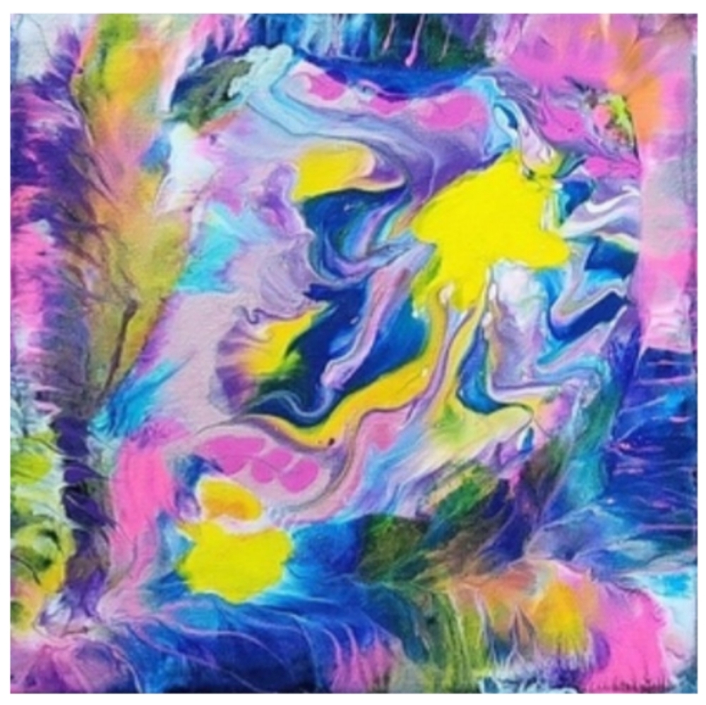 Hand Crafted Abstract Design 12x12 Inches Canvas Picture - Picture 1 of 4